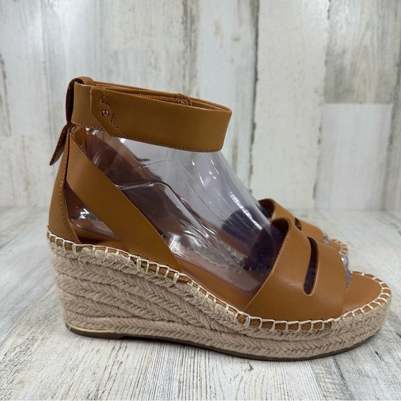 Franco Sarto Camel Ankle Strap Wedges - Picture 4 of 8